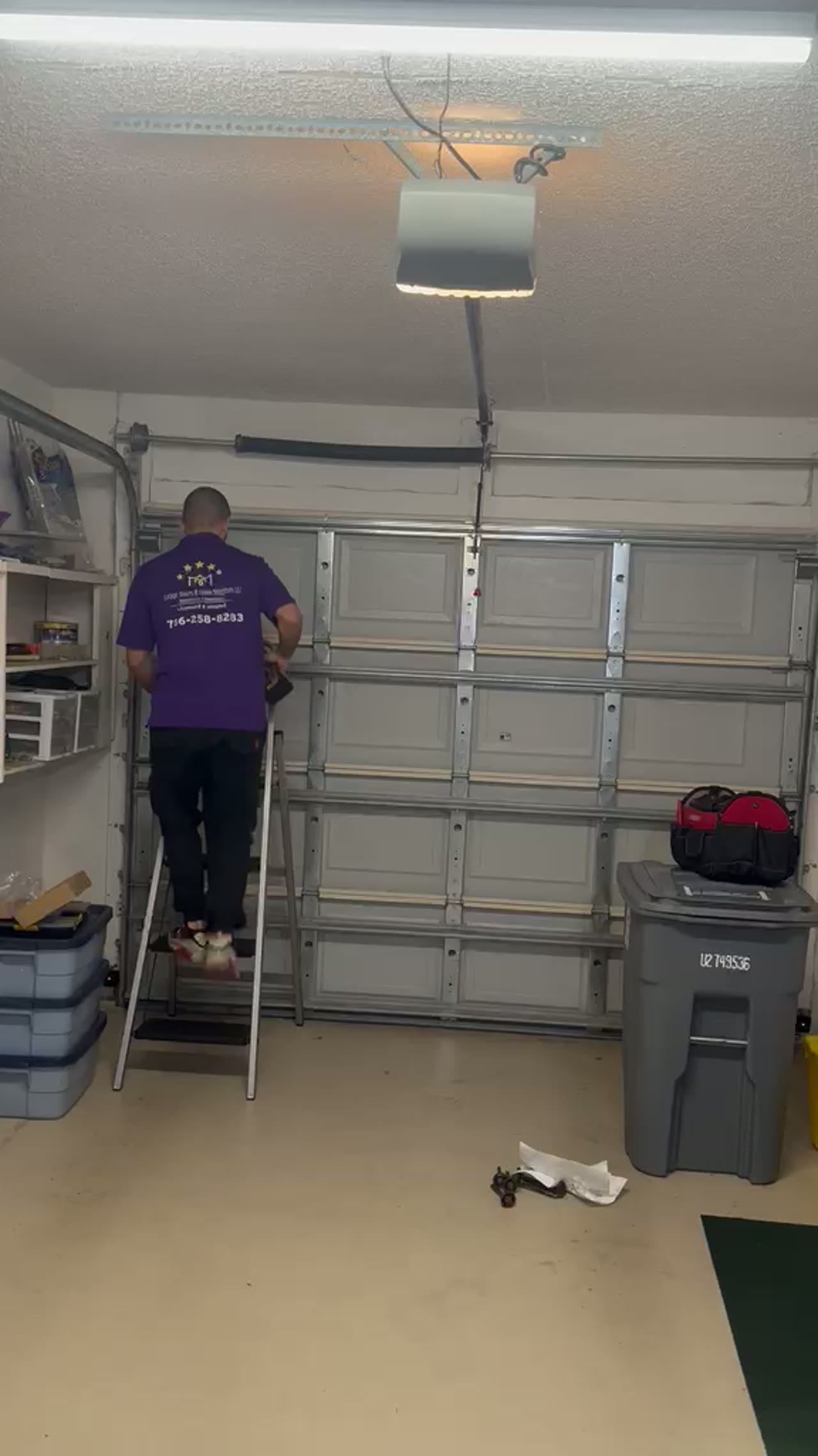 Professional LiftMaster garage door opener installation in Sunrise Florida residential garage